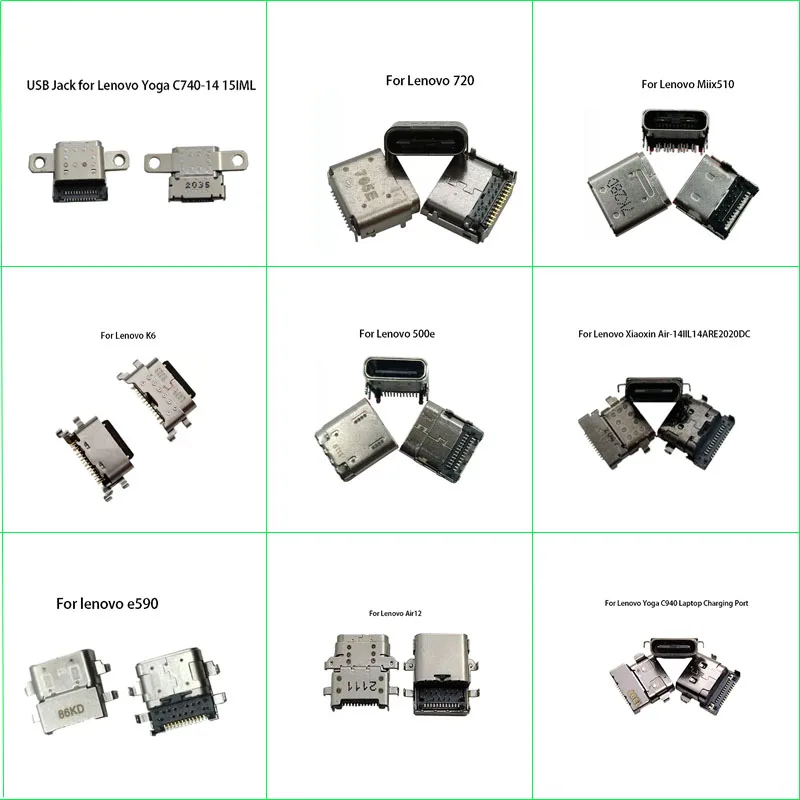 

1PC USB Typec Socket Connector For Lenovo Yoga c740 720 miix510 K6 500e Air-14IIL14ARE2020DC ThinkPad E495 e590 Air12 c940 pro13