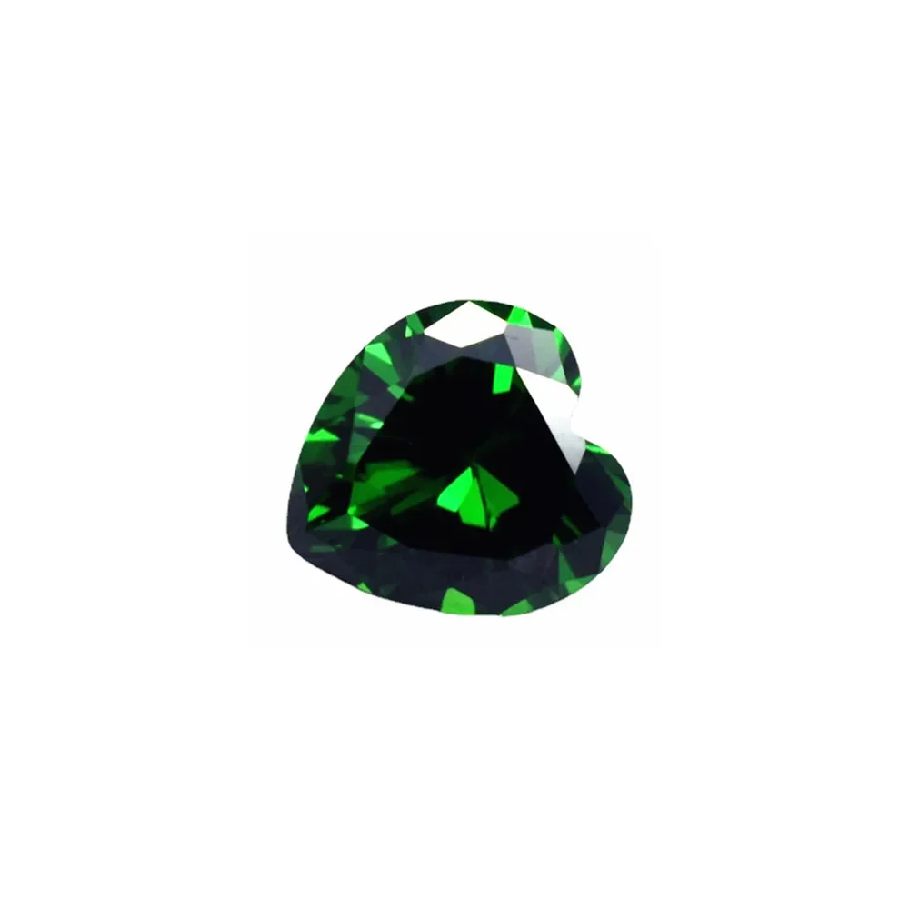 Heart Shape Faceted Emerald Heart Shaped Cut Medium Green Emerald Gem