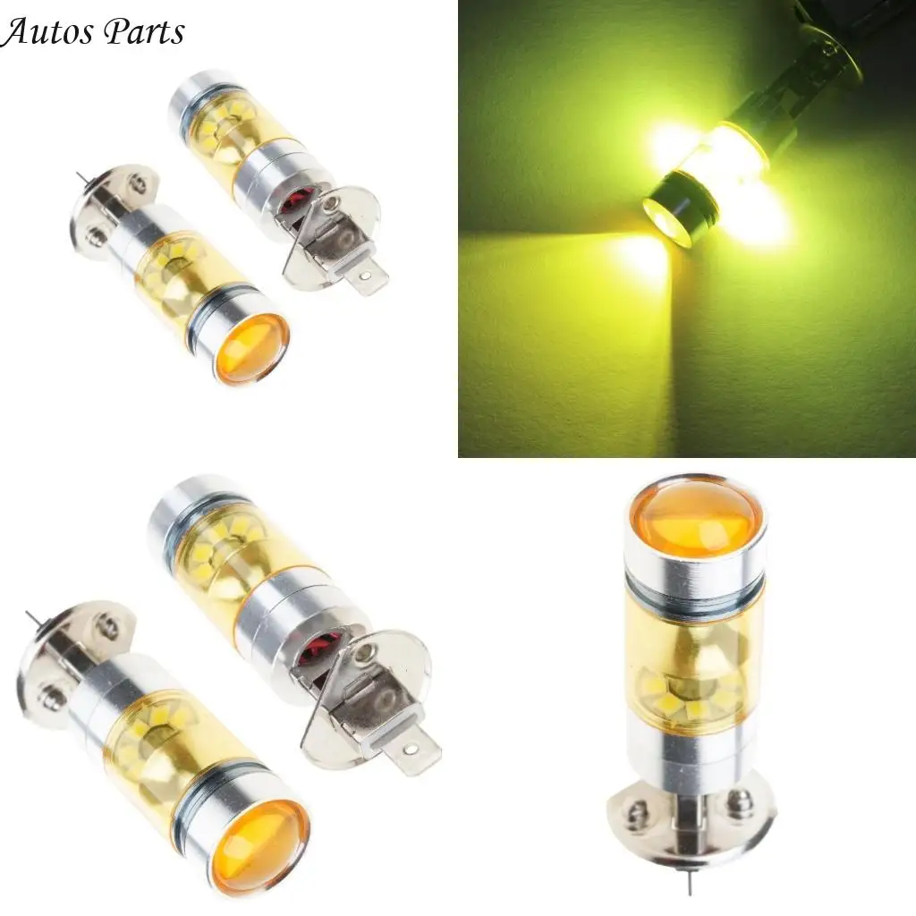 

57BA Fog Lamp Bulb H1 100W Light Bulbs for Car Vehicle 3000K Golden Yellow LED Bulbs