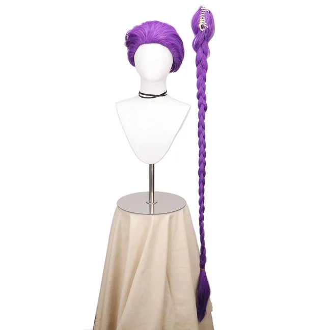 Women Men Demon Hunters Cosplay Wigs Anime Rumi Mira Zoey Costume Wigs Purple Braids Kids Accessories Prop Rumi Wig