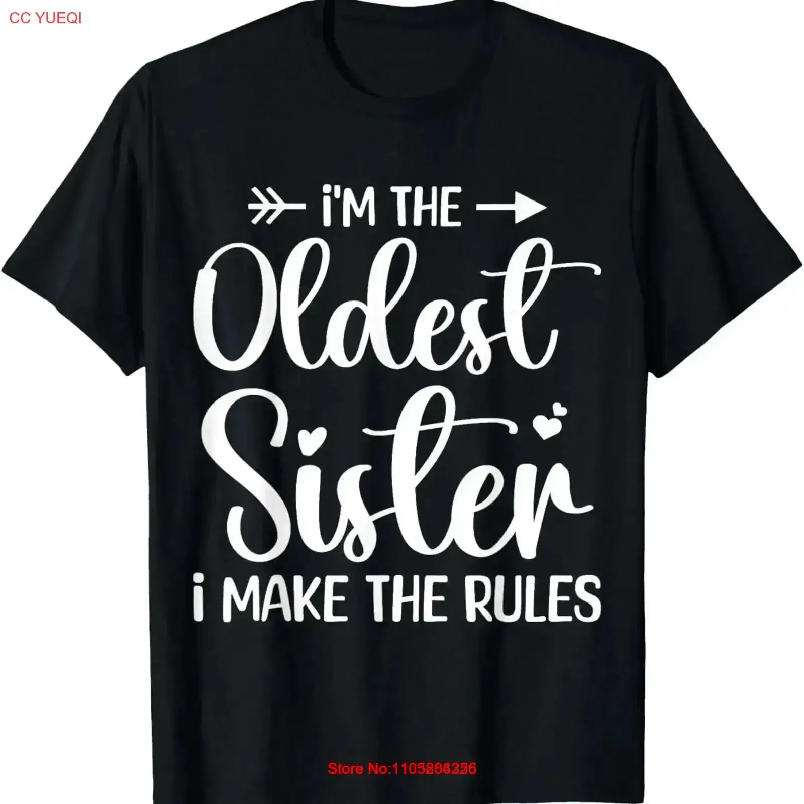 I'm the oldest sister i make rules funny Family Siblings T Shirt vintage Washed Stretched Comfortable Breathable vintage