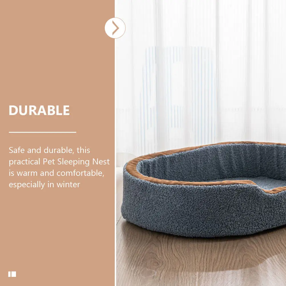 Warm Dog Bed for Puppies & Cats – Compact Washable Pet Sleeping Pad, Cozy Indoor Resting Nest for Winter