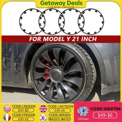 For Tesla Model Y 21 Inch Rim Wheel Hub Protection Patch Protectors ABS Wheel Guard Covers Accessories Auto Exterior 2018-2024