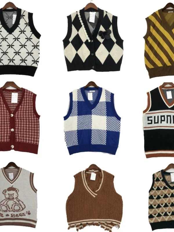 

Vintage Woolen Vest ex Autumn Winter Soft Cute Forest System M29 Retro Faionable All-Match Women's Knitted Sweater Vest