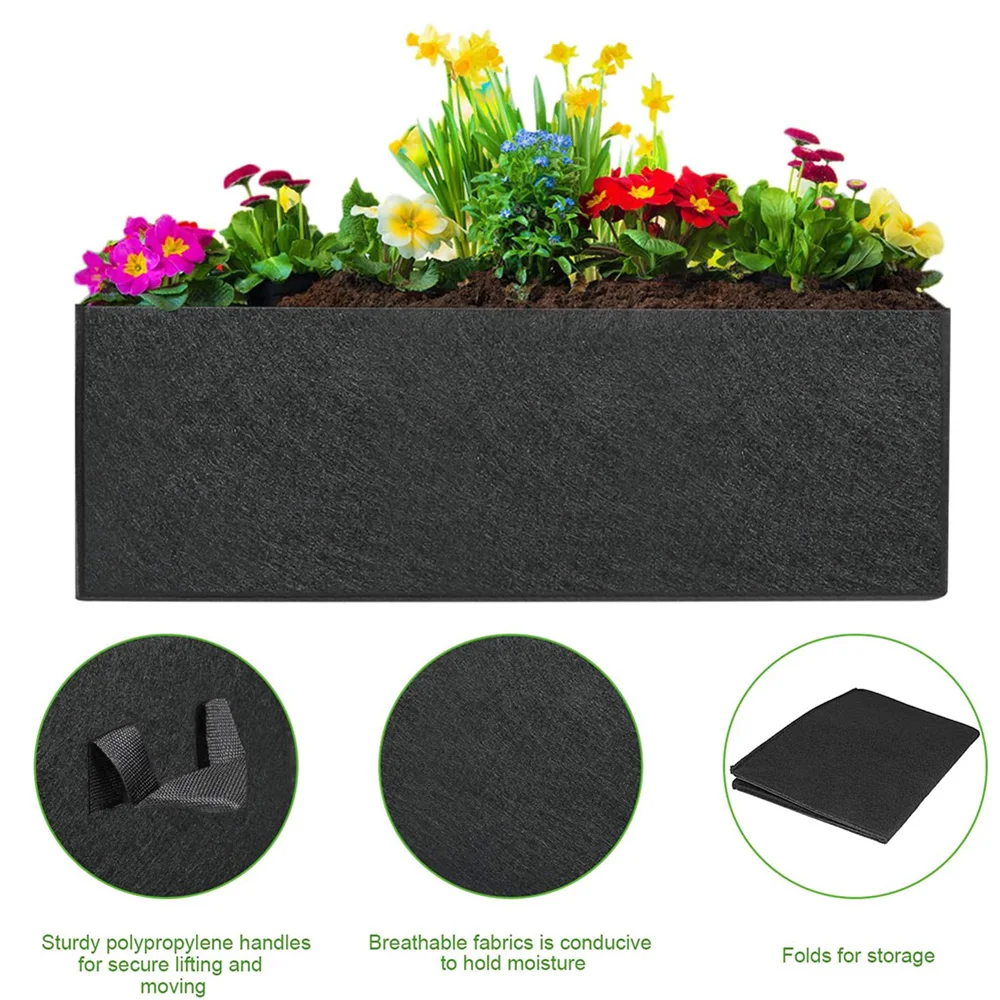 Planting Bags Garden Square Felt Growing Bucket Plant Growth Bag Multi-Functional Vegetable Plant Non-Woven Felt Growing Bag