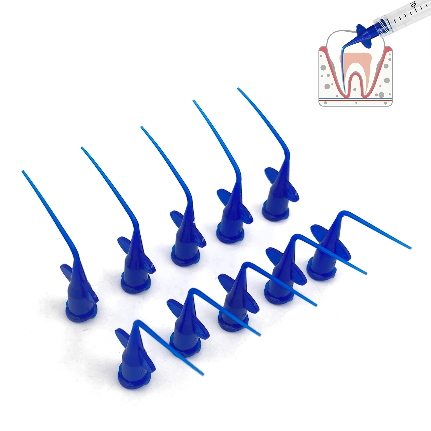 Tomenty 100pcs Disposable Irrigation Rinse Tips Dental Flexible Composite Resin Rinse Tip Endo Soft Needle for Teeth Whitening