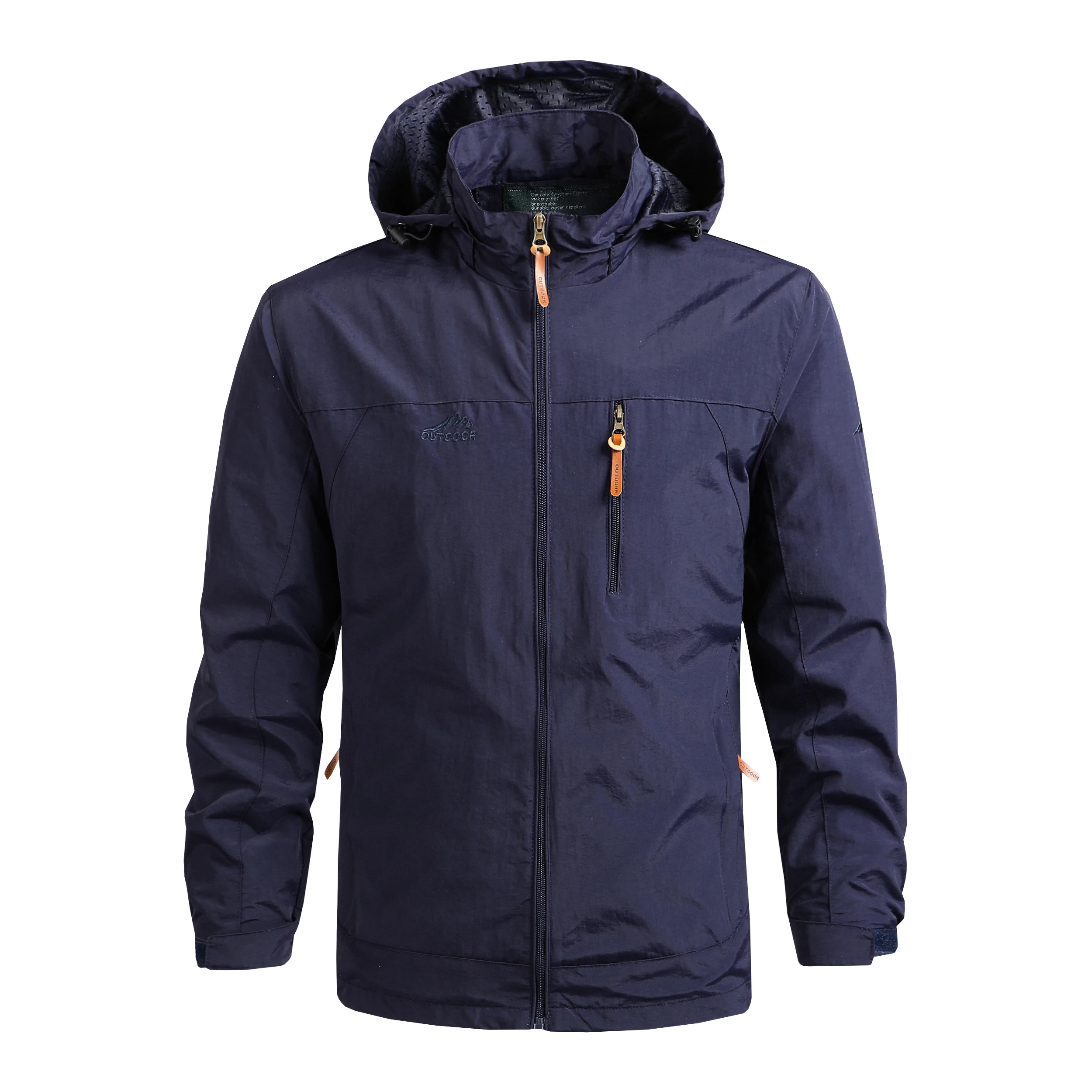 Chaqueta de senderismo impermeable para hombre, cortavientos de gran tamaño a prueba de viento, Camping, caza, correr, Trekking, pesca, abrigo informal al aire libre