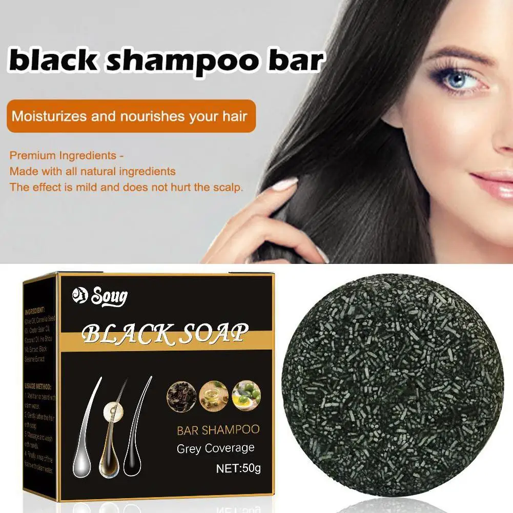 5 Stück Haar Shampoo Seife schwarz Polygonum Multi florum Shampoo Seifen decken graue Haare Shampoo Seife, um Canas Shampoo Bar Seife zu färben