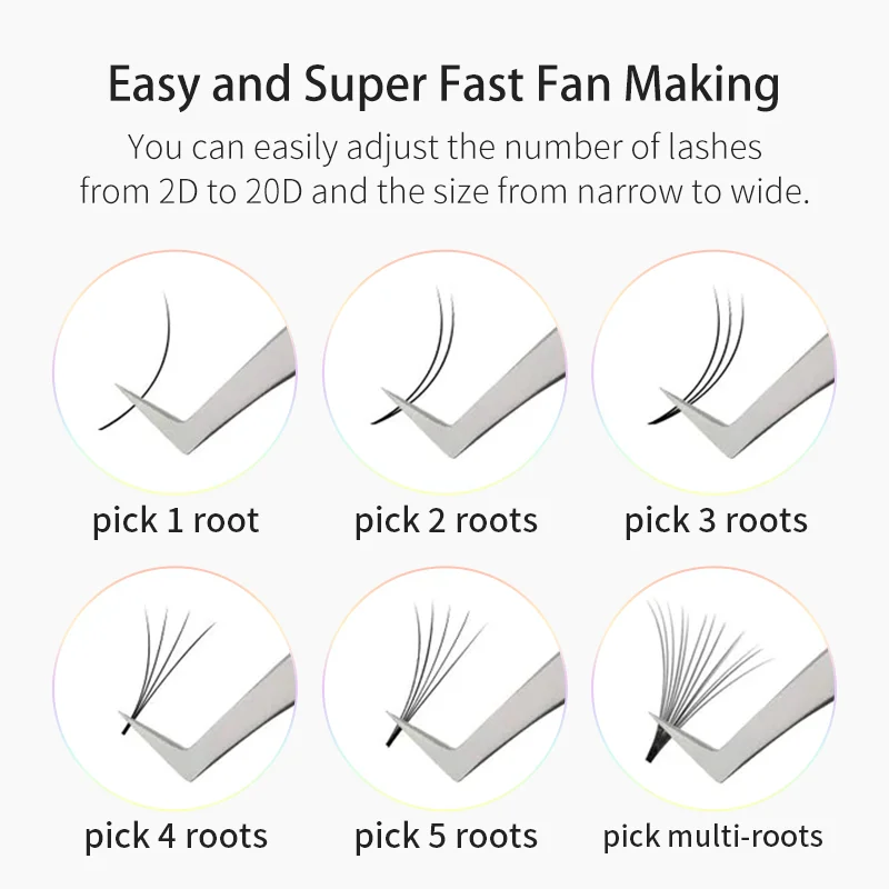 NATUHANA Easy Fan Fast Fanning Volume Lashes Autofans Fake Eyelash Extension Faux Mink Eyelashes for Makeup Tools