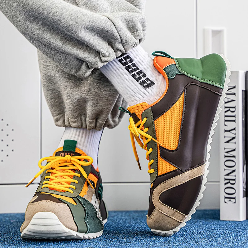 YRZL Men Sneakers Comfortable Walking Shoes Platform Breathable Casual Sports Sneaker Men Training Shoes Trekking Men's Sneaker