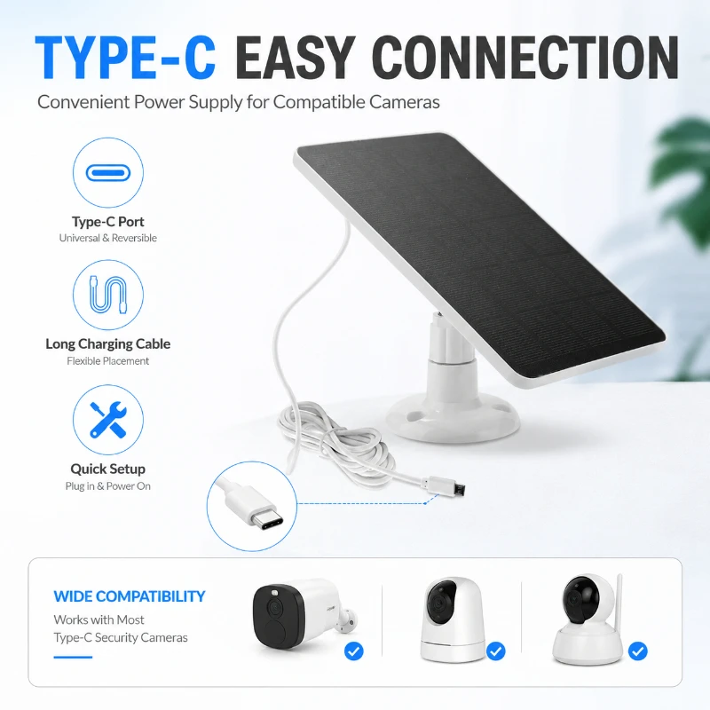Easy Install Wall Mount Monocrystalline Solar Charger 4W 5V Outdoor Monitoring Equipment Stable Supply