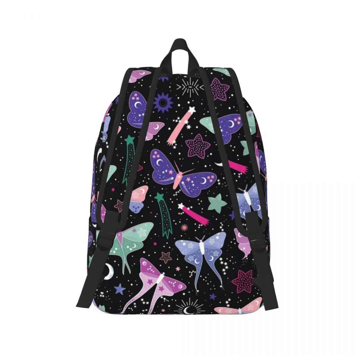 Night Spirit Luna Moth Backpack Student Boys Girls BookBag Kids School Bag Laptop Shoulder Bags for Men Women