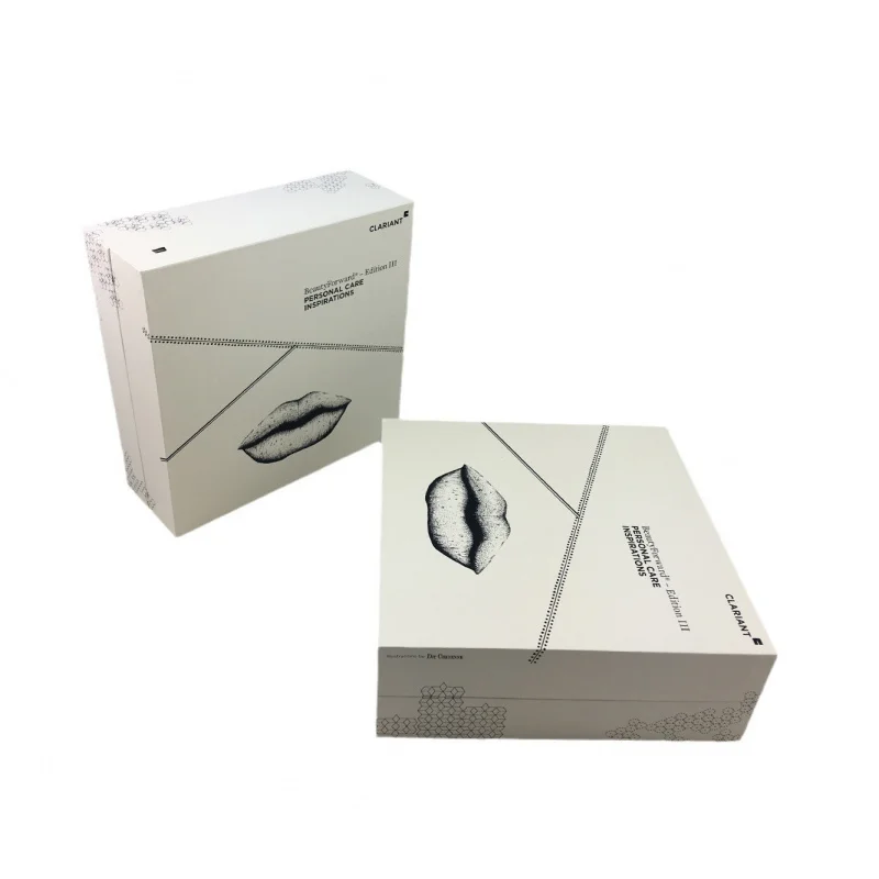 Customized French High-End Cosmetics Box Packaging 7inch LCD Screen Square Magnetic Flip Video Box with Printing