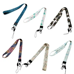 Fashion Flowers Phone Lanyard Neck Strap for Key ID Card Cell Phone Straps for USB Badge Holder DIY Hanging Rope