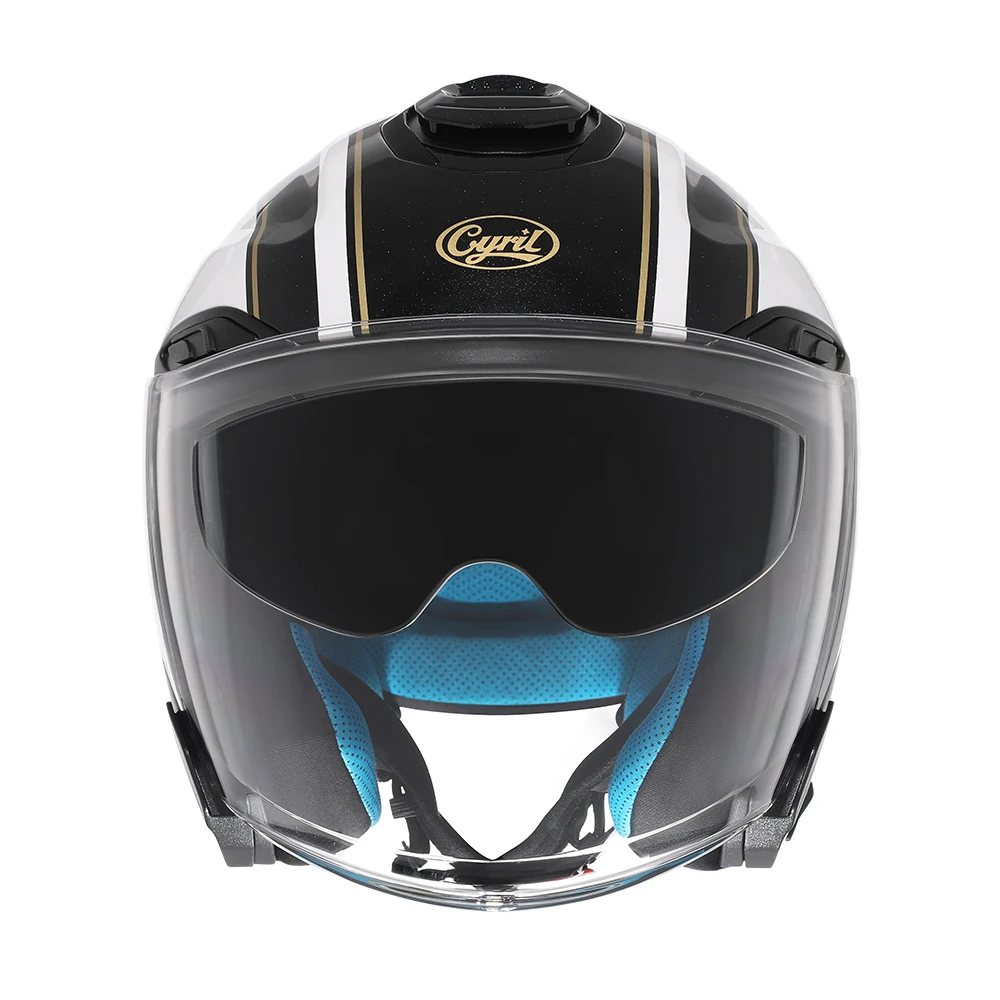 Open Face Motorcycle Helmet Dual Visors Men and Women 3/4 Jet Moto Helmets Lightweight Adult Electric Scooter Helmet