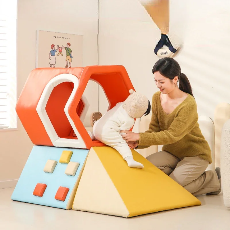 Children's soft package slide sensory training corner climbing baby early education home indoor children's toy combination