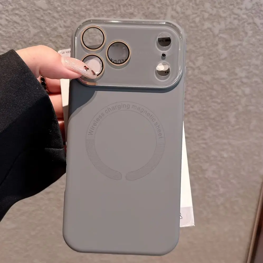 Mode Flüssigsilikon Für Magsafe Fall Für iPhone 17 16 15 14 13 Pro Max Große Fenster Magnet Drahtlose Ladung stoßfest Abdeckung