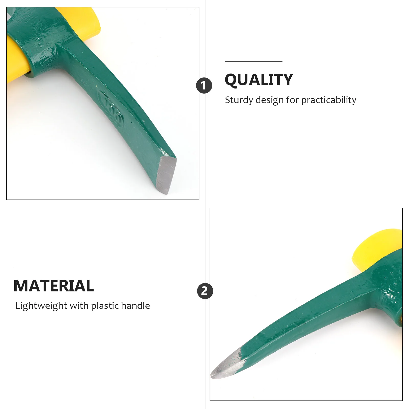 

Plastic Handle Pickaxe Durable Lightweight Garden Tool Fiberglass Hoe Yard Planting Shovel Spade Household Utility