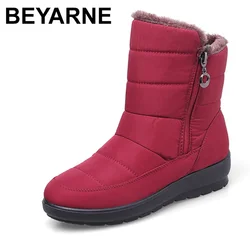 BEYARNE  the new waterproof non-slip winter boots plus cotton velvet shoes for women warm large size 41 42 snow bootsE1068