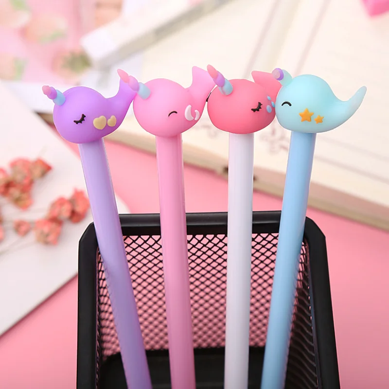 Creative Whale Shape Neutral Pens Set Cute Small Fresh Student Stationery Cartoon Pen Office Supplies Water-based