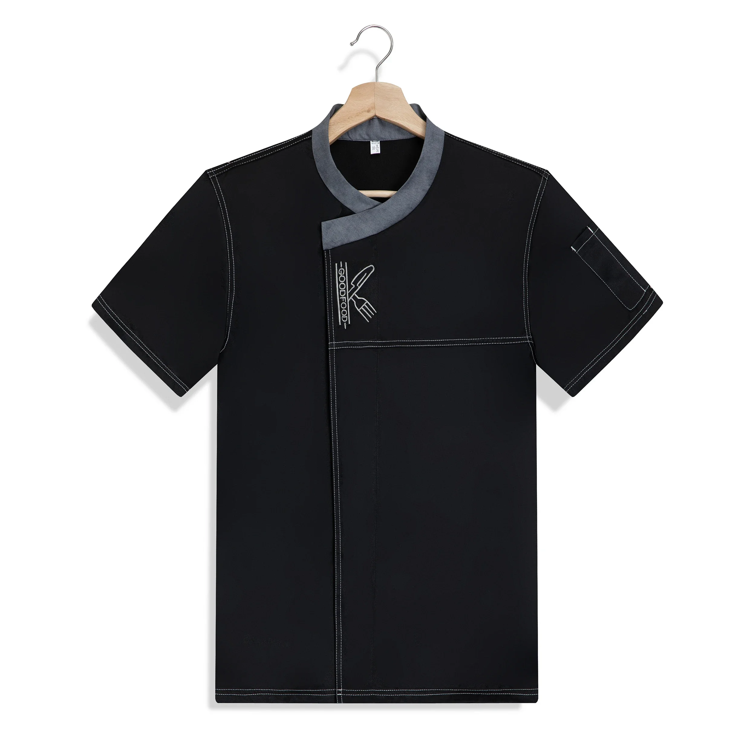 Hotel chef-kok uniform jas korte mouw chef-kok T-shirt restaurant kleding logo Bakkerij Ademend nieuwe Cooking Chef-kok jas voor heren