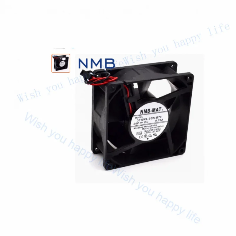 

V+ 1 pcs FOR NMB Fan 3615KL-05W-B70 DC 24V 0.70A 9238 9CM 2 wire cooling fan