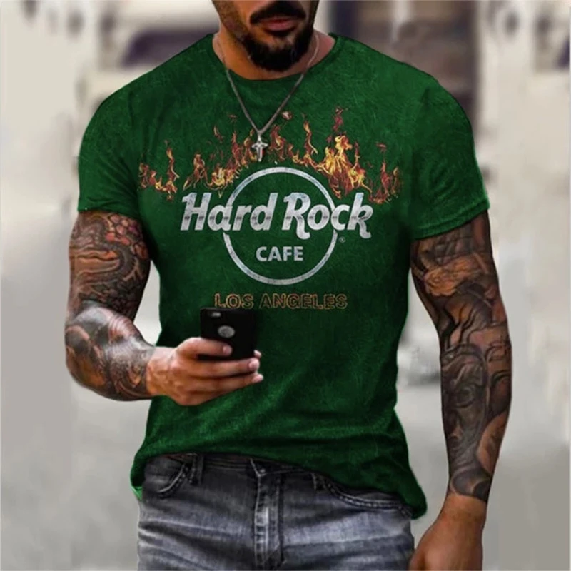 Men's fashion printed T-shirt summer street Harajuku round neck quick drying sports casual short sleeved top image 6