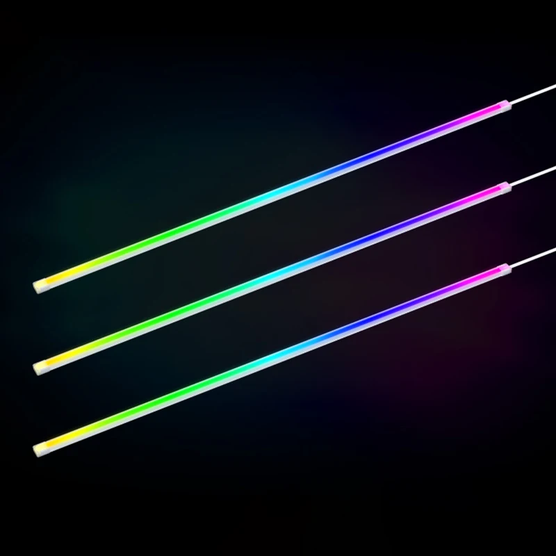 TEUCER Addressable ARGB PC Case Decorative Light Strip, 5V 3Pin Soft Rubber Material Rainbow Cable for DIY Accessories