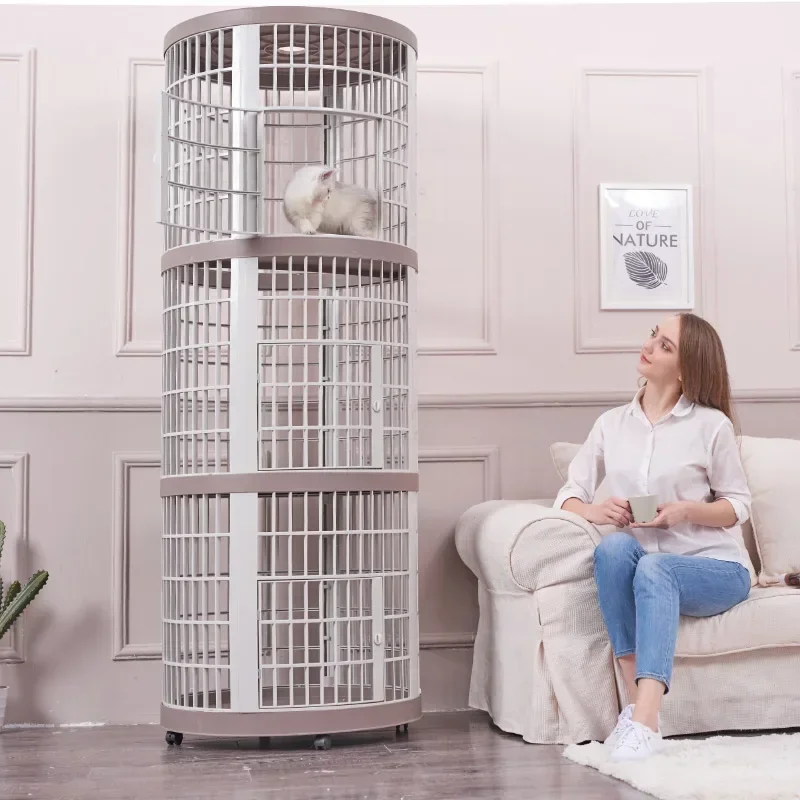 Large Japanese-style Household Cat Cage Indoor Pet Fence Large Super Large Free Space Cat House Villa Cat Litter