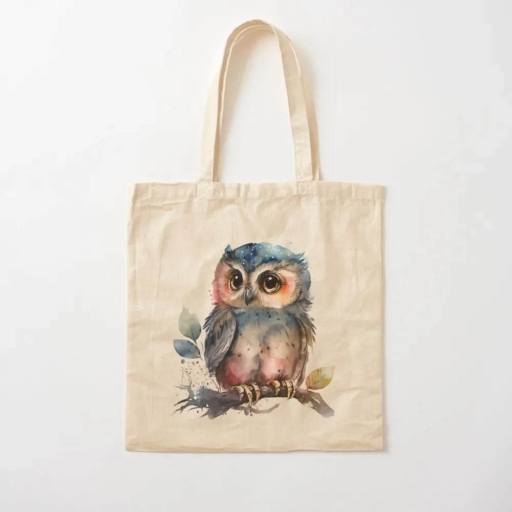 

Cute watercolor owl Tote Bag shopping bag logo tote bag university