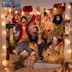 Papel tapiz de Anime Luffy para decoración de dormitorio, accesorios de fondo para sala de estar, Fondo de fiesta de cumpleaños, tapiz de una pieza