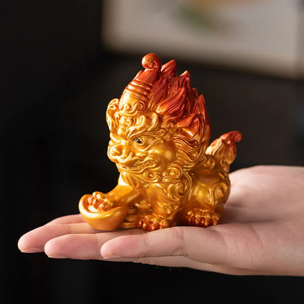 

Small Resin Kylin Statue Color Sculpture Tea Table Ornament Decoration Creative Home Gift Kylin Figurine