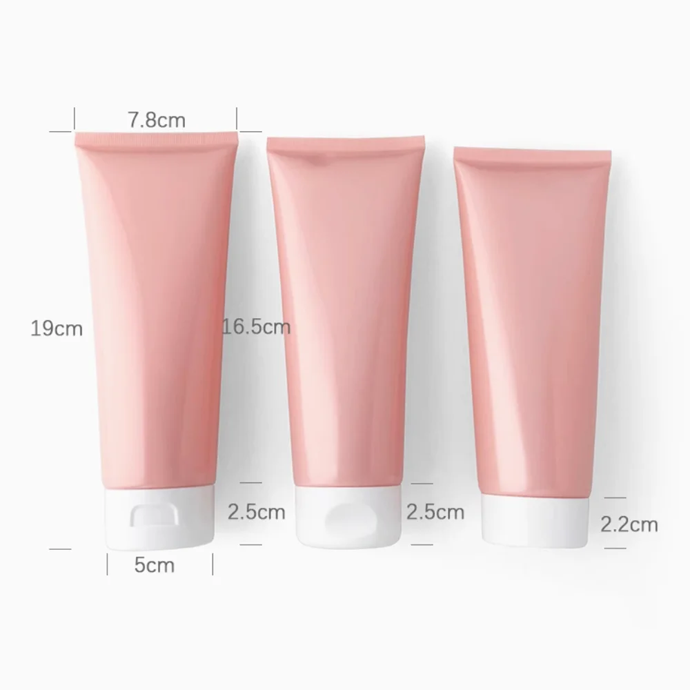 

200g Pink Soft Tube Empty Cosmetic Squeeze Bottle 200ml Skincare Cream Body Lotion Emulsion Refillable Container