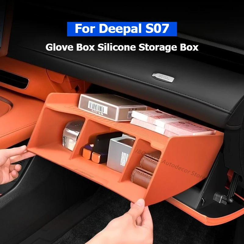 

Для Changan Deepal S07 2023-2026 автомобильный ящик для хранения переднего пассажирского сиденья, отсек для силиконовых перчаток, коврик для хранения, аксессуары