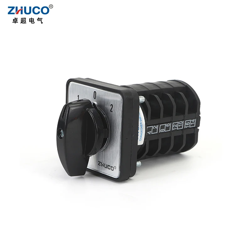 ZHUCO LW8D-10 3 Positions 1/2/3/4 Phases 4/8/12/16 Screw 10A 1-0-2 Cam Changeover Reversing Switch Rotary D101.1 D202.2 D303.3