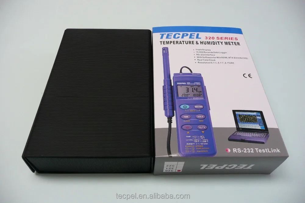 TECPEL DTM-322 Temperature Humidity data logger USB RS-232