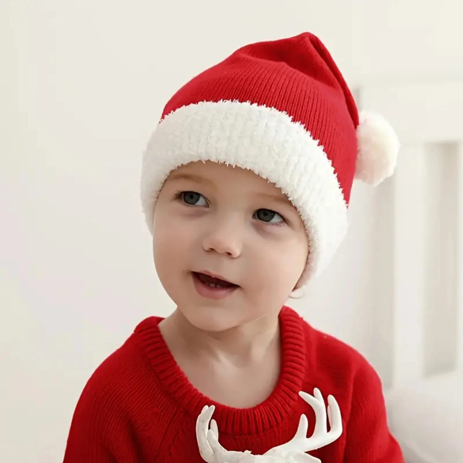 

Christmas Boys And Girls Cute Three-dimensional Furball Knitted Hat