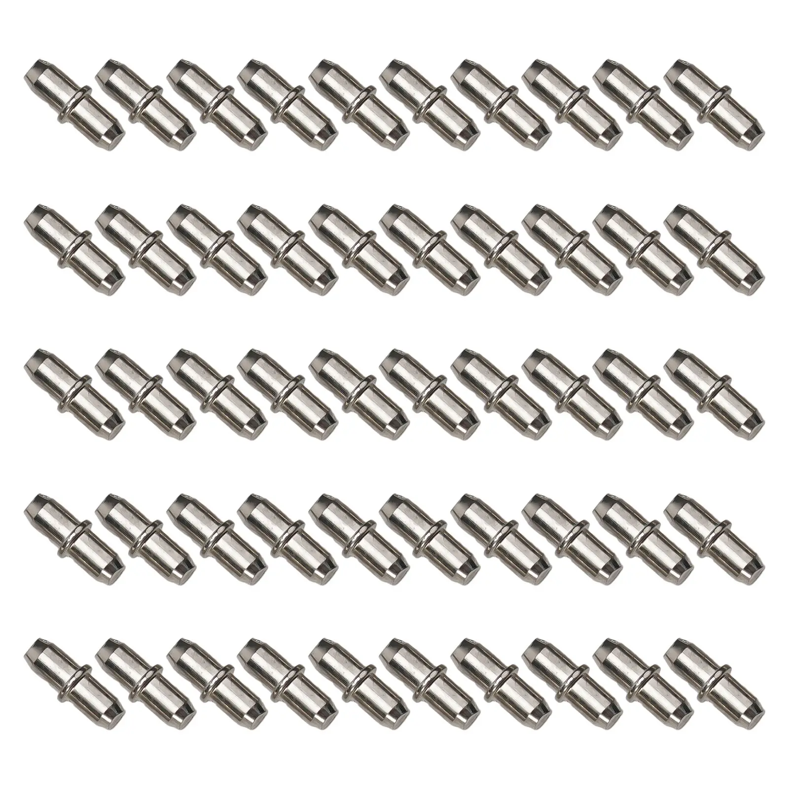 50pcs Shelf Support Pegs Nickel Plated Pins Replacement For 5mm Shelf Holes Of Cabinet Furniture Closet Bracket