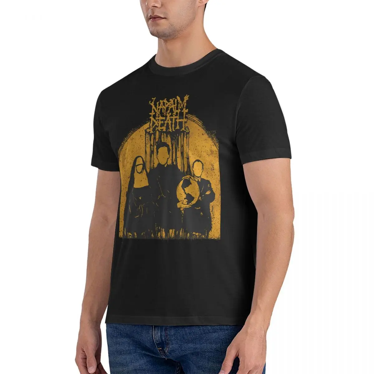 Fabulous Men's graphic T Shirts Napalm Death Humor Tee Shirt Short Sleeve Round Neck T-Shirts Pure Cotton Clothes tops fugees