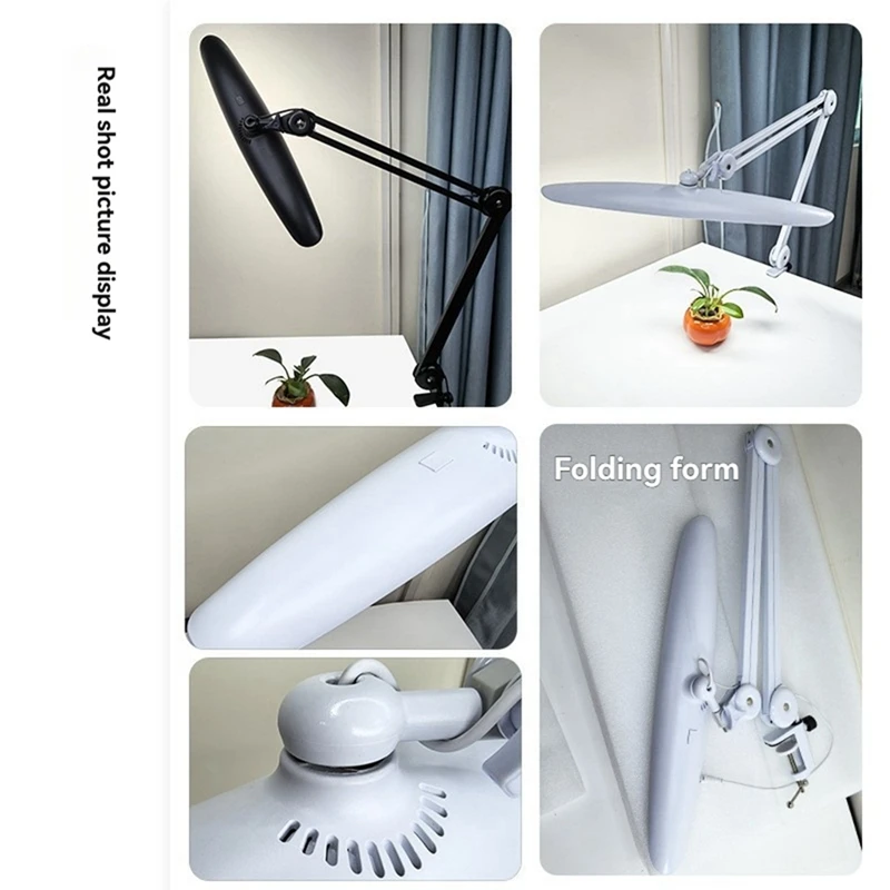 ●LED Lamp with Clamp 117 Pcs SMD 4 Level Brightness Task Light for Home Office Nail Technicians White EU Plug-A57M