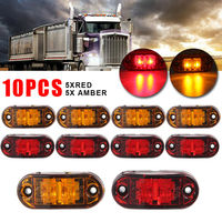 10PCS12V 24V LED Combo AMBER/Red Side Marker Lights Front Rear Clearance Indicator Lamp Truck Accessorie for Scania Trailer BUS