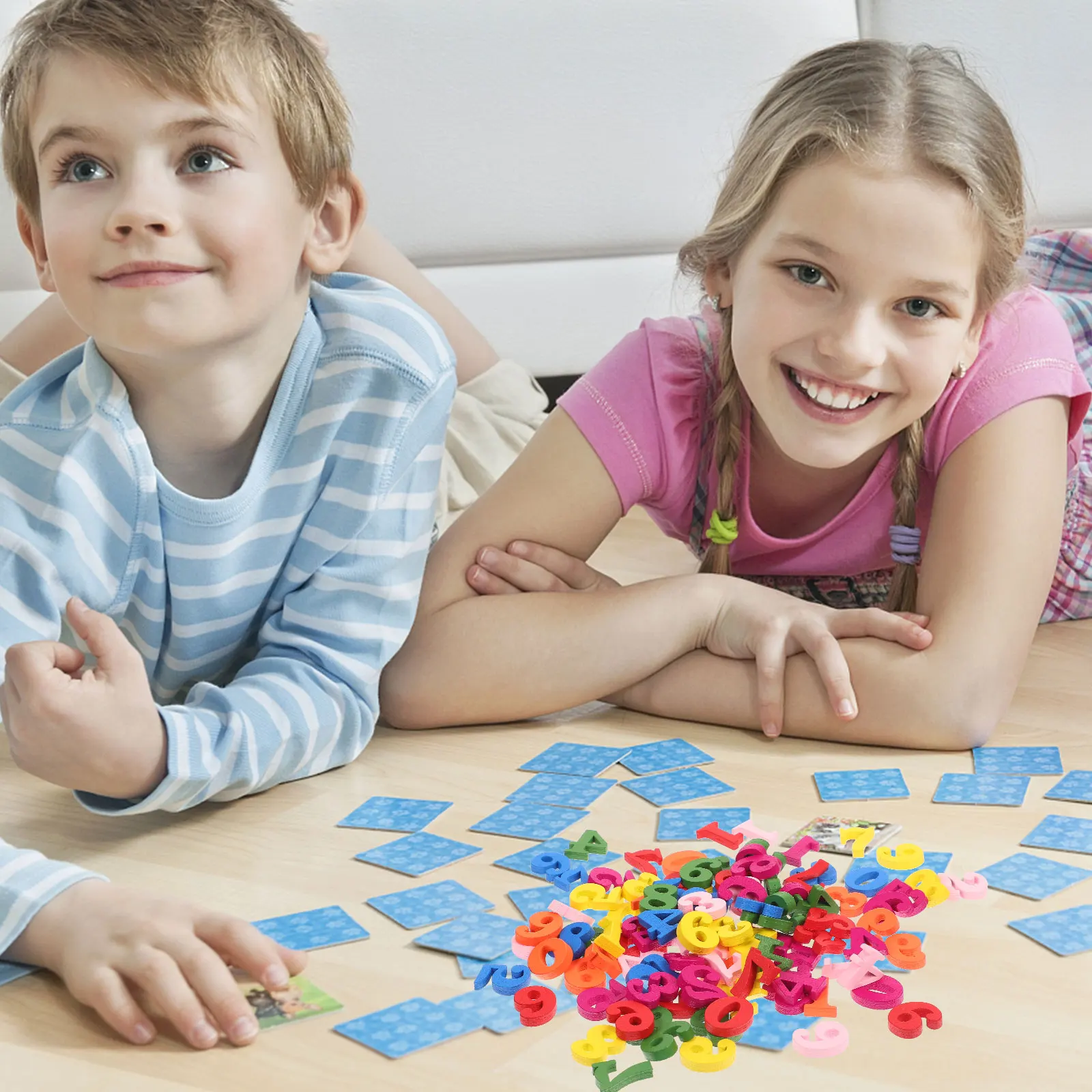 200 Stück Holzzahlen für Kinder, Mathe-Spielzeug, kognitive Blöcke, sortiert, praktisch, bunt, für Kleinkinder, digital