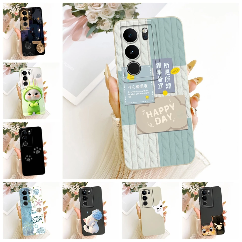 Image of Handyhülle für Vivo V29 V2250 V29Pro V2251 Hülle für Vivo V29 Pro Cover Silikon Mode Cartoon Niedlich Lustig Bemalt