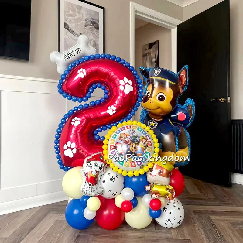 PAW Patrol Themen-Folienballons Set Latexballons Kindergeburtstag Partydekoration Zahlenballons Globos