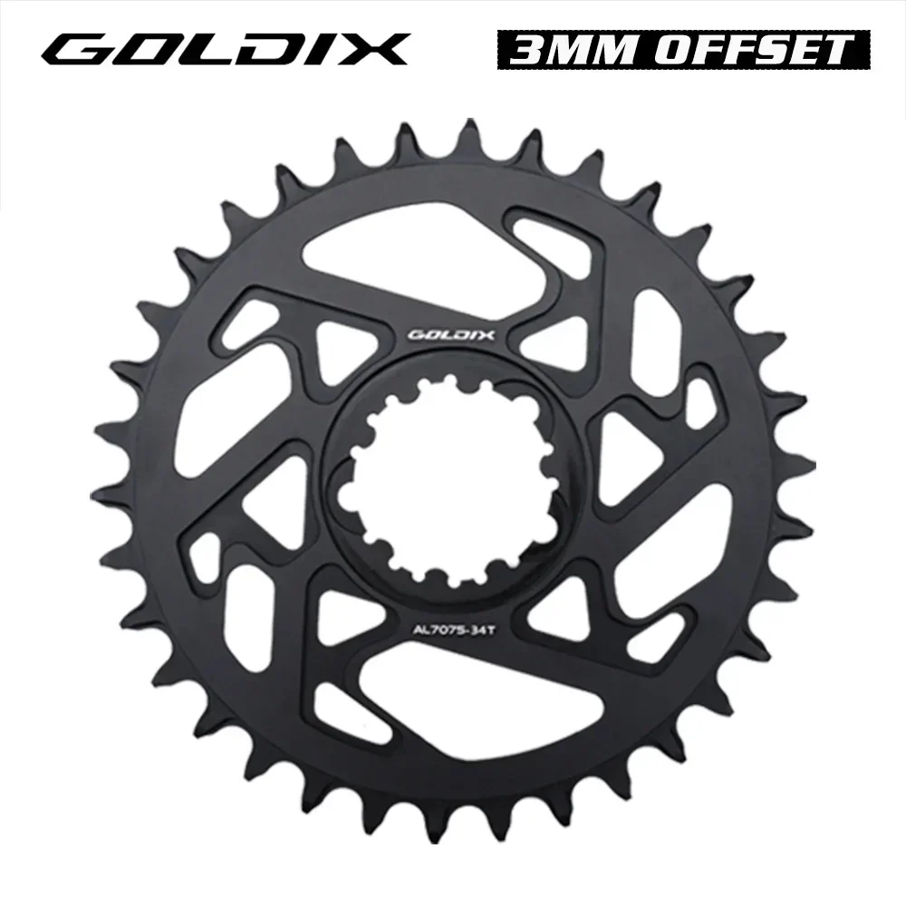 

GOLDIX 3 мм смещенная 3-болтовая звездочка MTB с ЧПУ, полая узкая широкая звездочка 34T 36T 38T 40T для SRAM 3 болта кривошипа