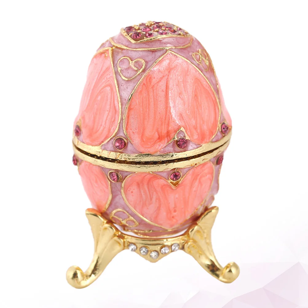 Egg Shape Jewelry Storage Box Small Trinket Case Organizer Durable Practical Home Decor Gift for Girls Women Small Trinket Case
