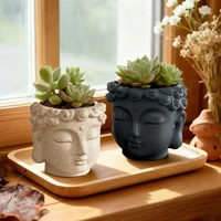 Zen Buddha Statue Resin Planter Flower Pot Home Courtyard Garden Decor Handicraft Ornament Indoor Outdoor Green Plant Gift