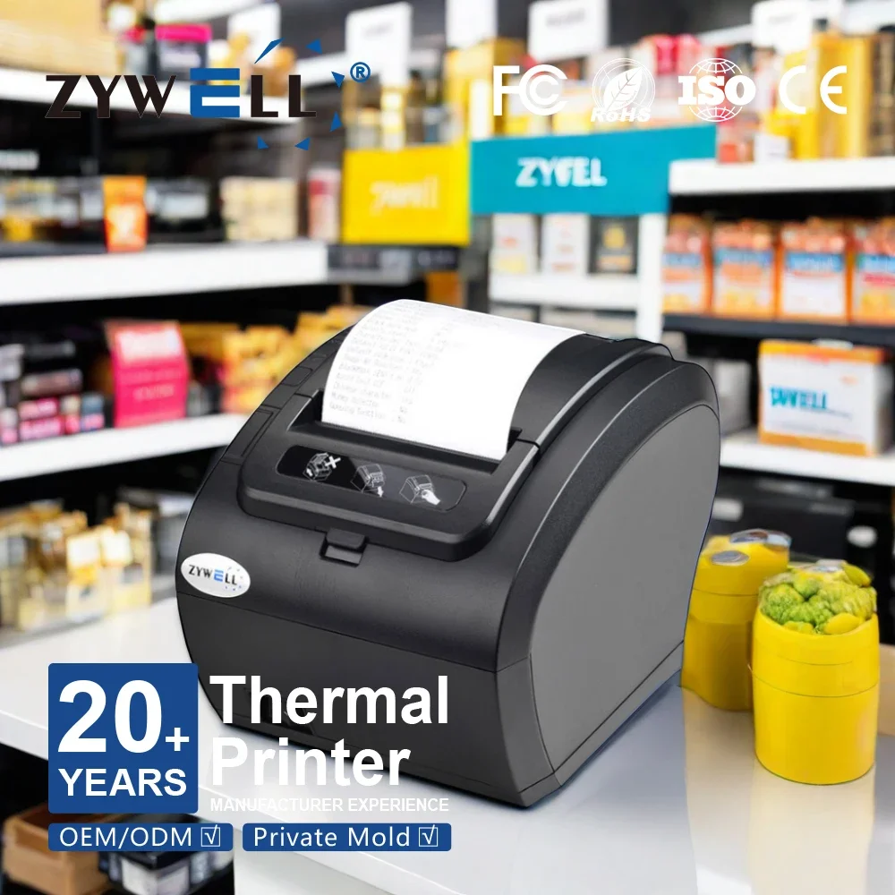 Factory ZYWELL USB WIFI thermal receipt printer 80mm impresoras trmicas small bill printer