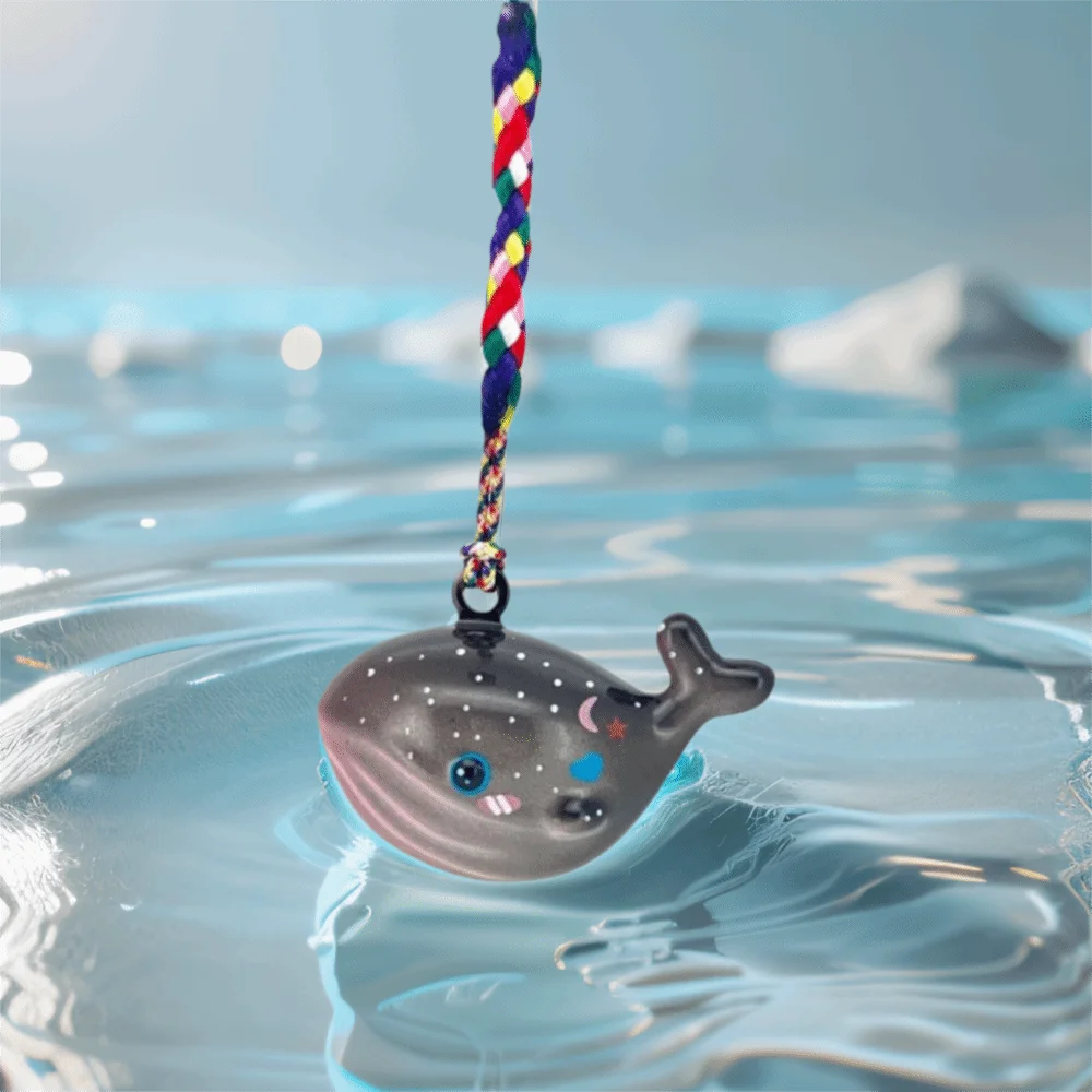 Cute Design Whale Keychain Personalized Brass Whale Pendant Kawaii Style Pendant Style Whale Keyring Sports Activities
