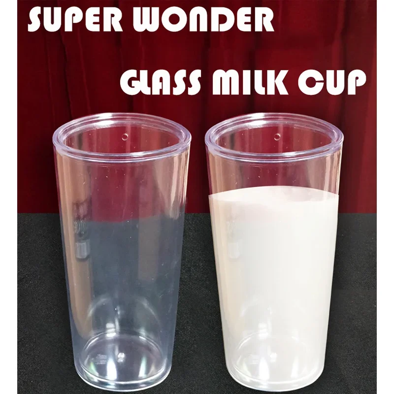 Super Wonder-taza de leche de cristal para niños, trucos de Magia, trucos de Magia, juguetes clásicos
